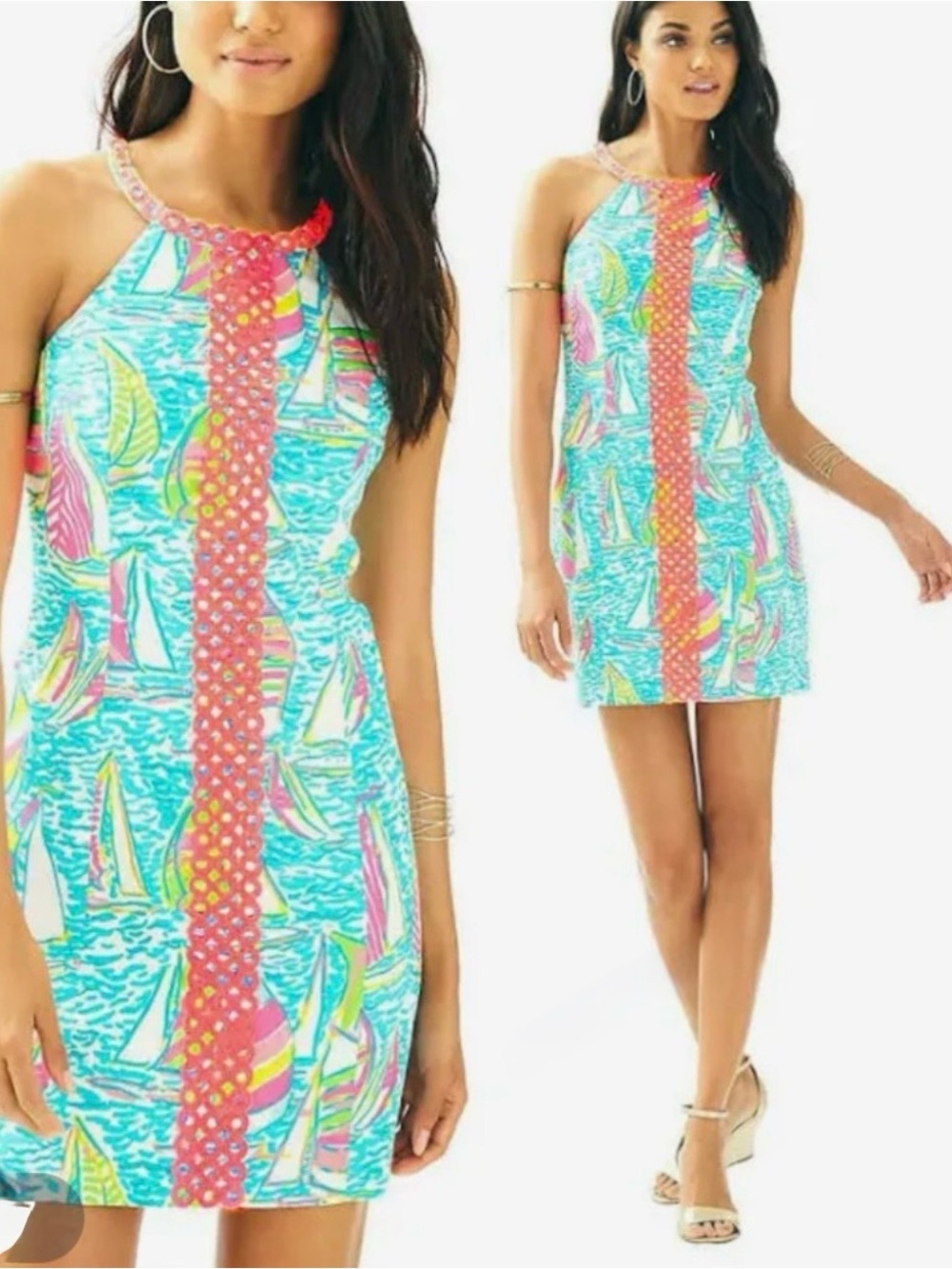 Lilly Pulitzer Sasha Shift Dress You Gotta Regatta Size 12